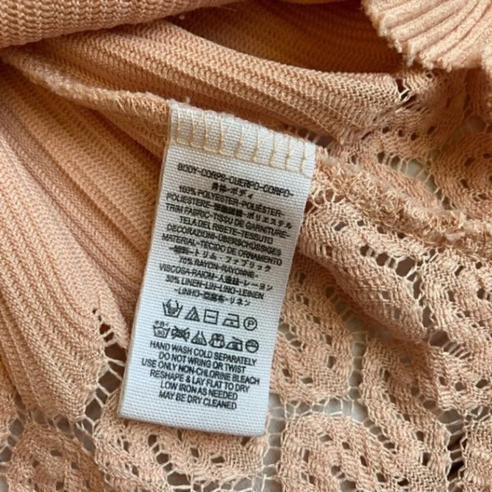 Free People Fire Island Knit Blouse Size M